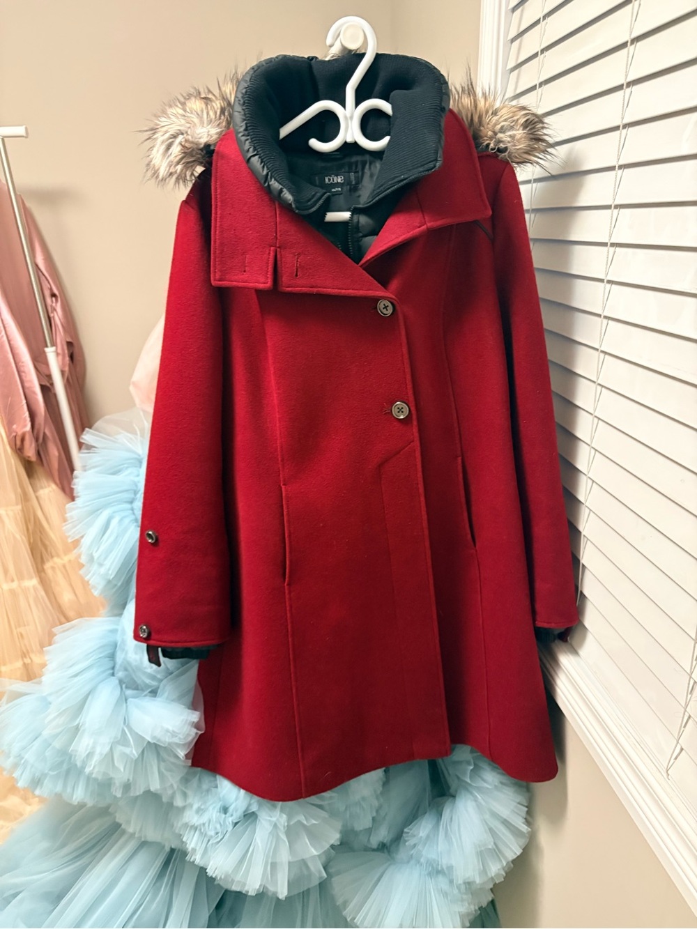Simons XXL Red Wool Coat - Picture 3 of 4